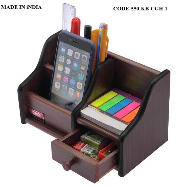 Wooden Desktop Office Acessories Holder